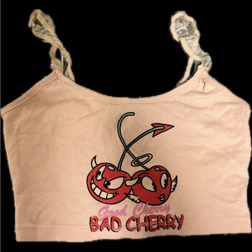 Pink and Red Cherry Top
